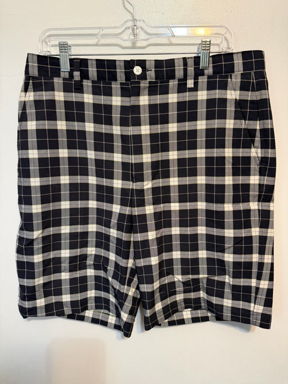 FootJoy Golf Shorts Mens Size 34 Blue Plaid 9" Inseam‎ Chino Performance